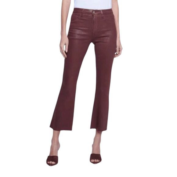 L'Agence Kendra High-Rise Crop Flare Pants brown size 32 - Picture 1 of 10